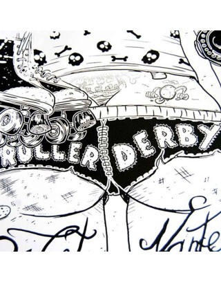sérigraphie affiche tattoo and roller derby