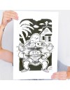 sérigraphie affiche tortue génial DBZ
