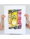 sérigraphie affiche bisounours détournée