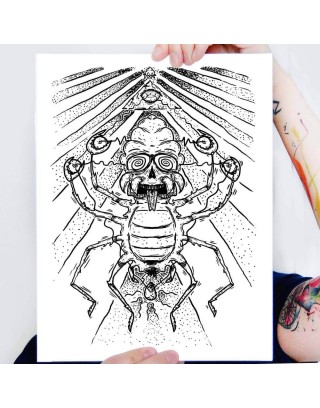 affiche tattoo insecte dot work