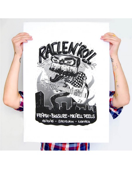sérigraphie affiche racle n roll