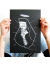 Sérigraphe affiche nonne aux tatouages